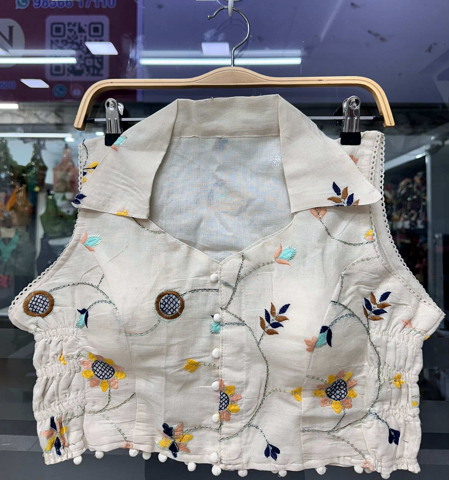 Aarunika Khadi Blouse-Stretchable